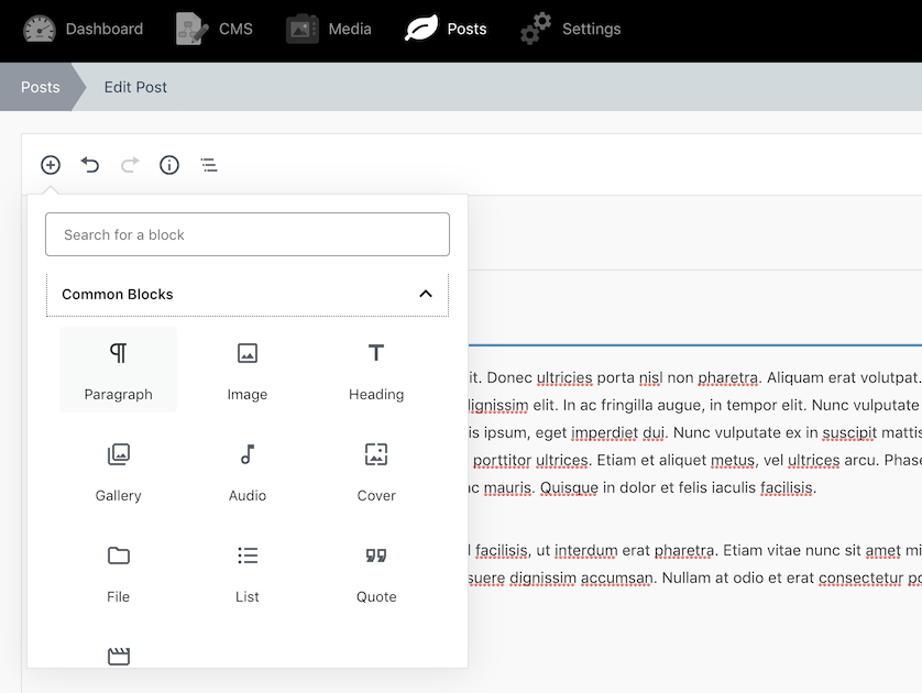 Gutenberg editor OctoberCMS
